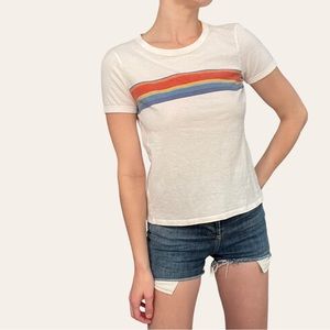 American Eagle Hi Fi Placed Striped Baby Tee 💕